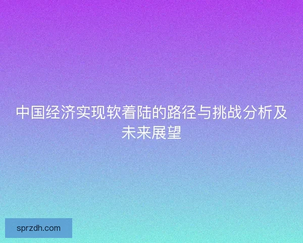 中国经济实现软着陆的路径与挑战分析及未来展望 中国经济实现软着陆的路径与挑战分析及未来展望